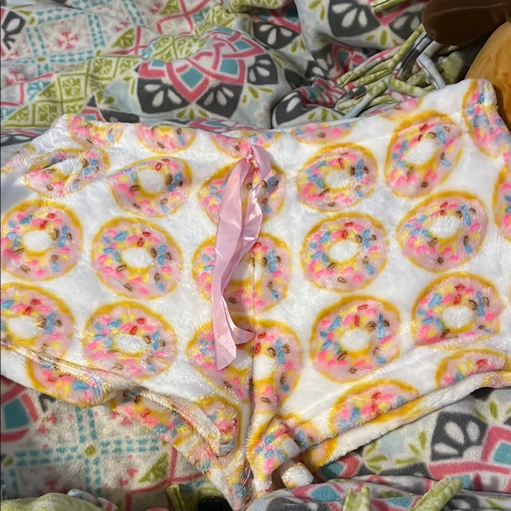 Kids Donut Print Pajama Bottoms